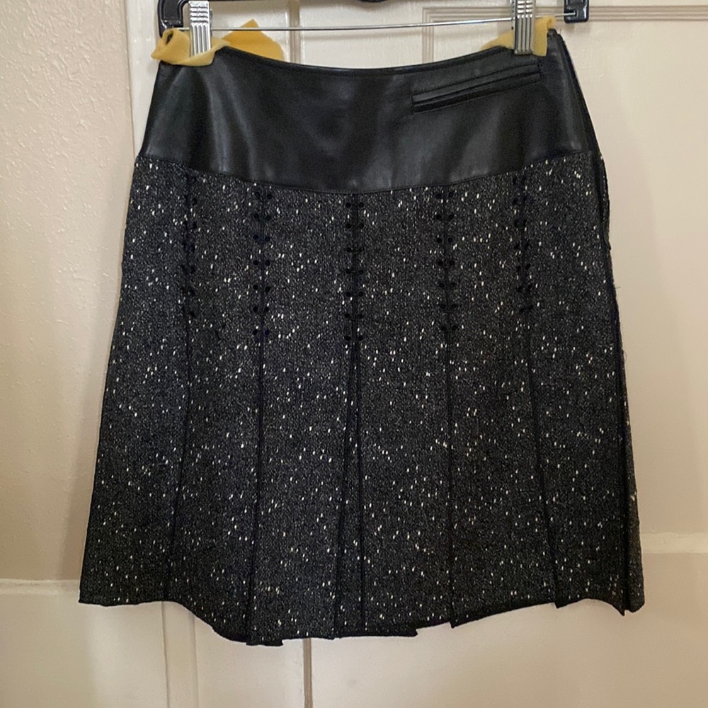 Carlisle beautiful leather and wool pleated skirt